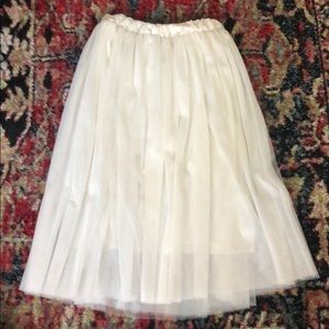 White tulle midi skirt
